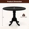 Costway Rustic Dining Table Wooden Dining Table with Round Tabletop & Curved Trestle Legs Natural/Walnut/Black/White/White&Walnut/White&Natural